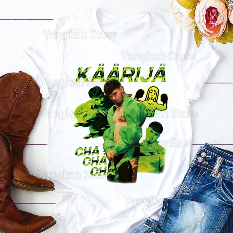 

Kaarija Cha Cha Cha T Shirt Women 90s Graphic T-shirt Harajuku Tops Tee Cute Short Sleeve Tshirt Female Tshirts