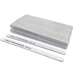 200pcs Wooden Nail File Set with 100/180/240 Grey Mini Sandpaper Buffer for Professional Pedicure Manicure Polishing Wholesale