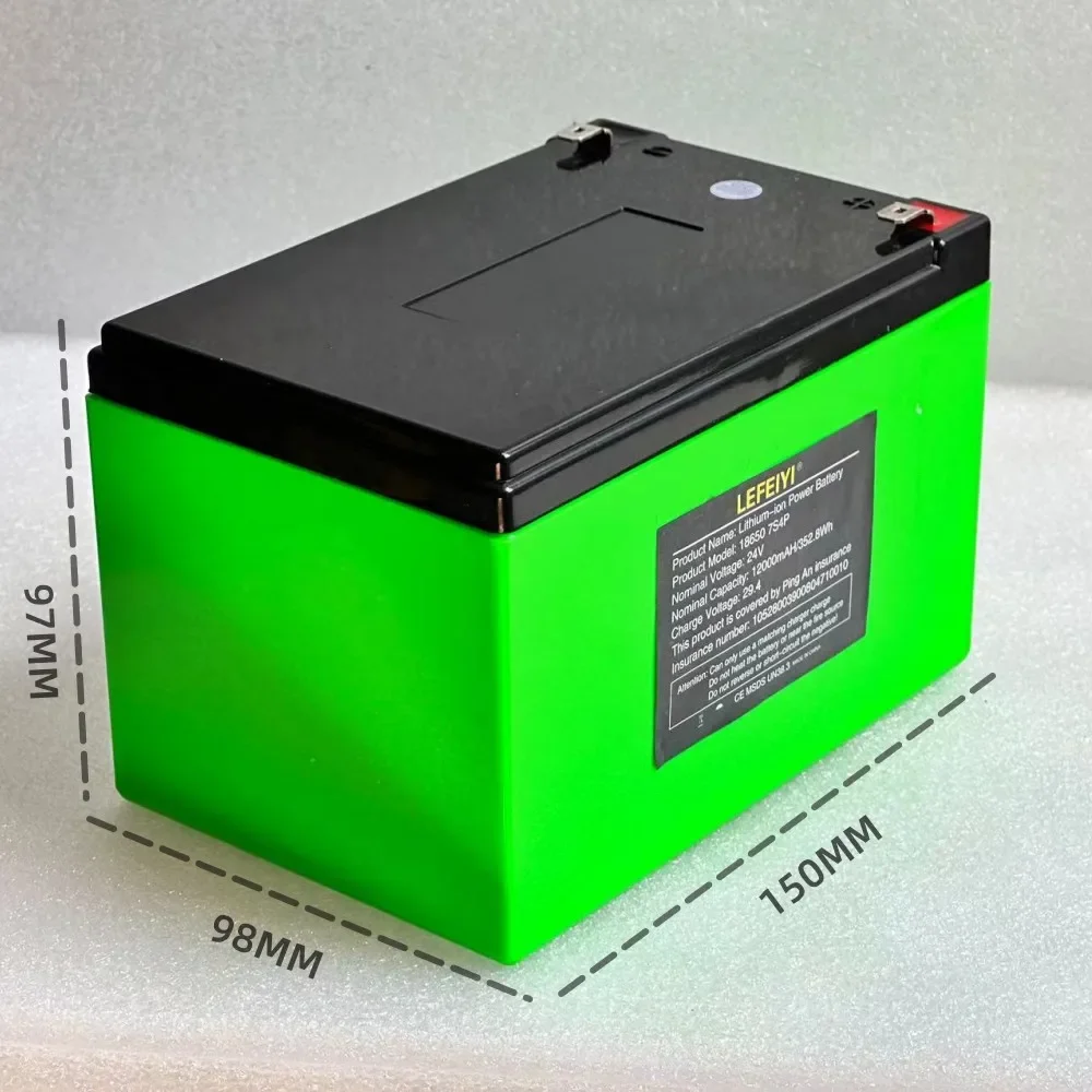 7S4P 24v 12ah battery pack 15A BMS 250w 29.4V 12000mAh battery pack for wheelchair motor electric power