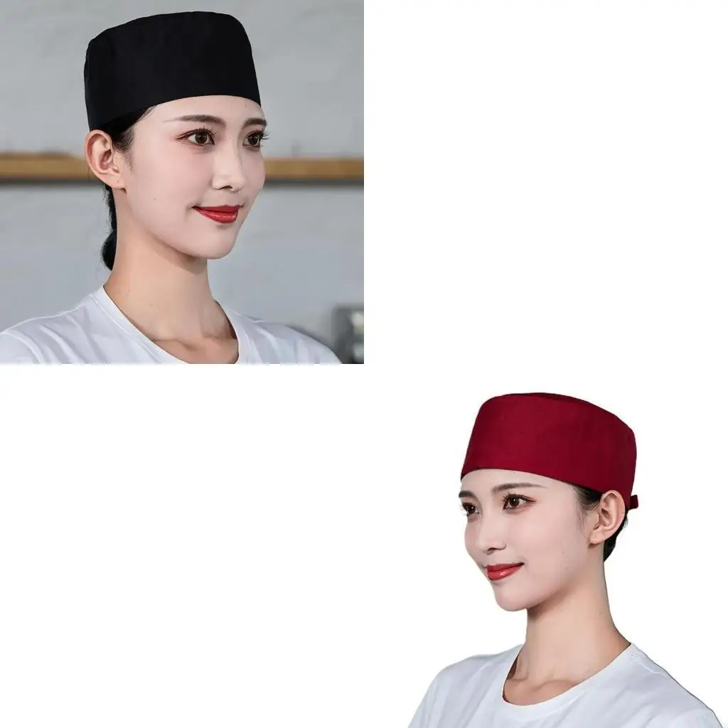 

Professional Chefs Hat with Adjustable Button Design Comfortable Flat Hat for Kitchen and Restaurant Work Environment