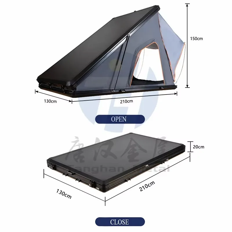 Ute Canopy Roof Top Tent Hard Shell Aluminum for Car and Pickup Camping