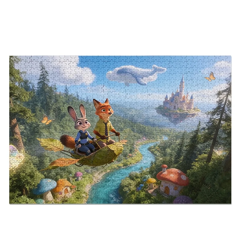 Puzzle affiche Disney Zootopia Judy Hopps et Nick Wild, 1000 pièces |   Idéal pour le divertissement à domicile, la décoration de la maison, cadeau parfait pour Bi