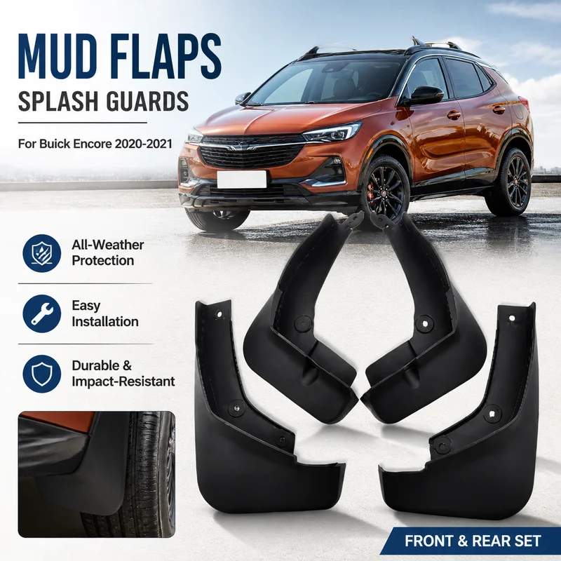 Mud Flaps For Buick Encore 2020-2021 All-Weather Splash Guards Easy Installation Front Rear Position Replacement Parts