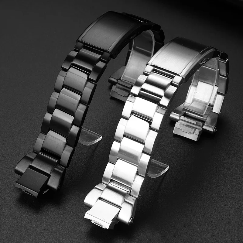 Refined Steel Quality Watchband Fit CASIO GST-B400 Prospex Watch Strap Stainless Steel Business Wristband Replacement Bracelet
