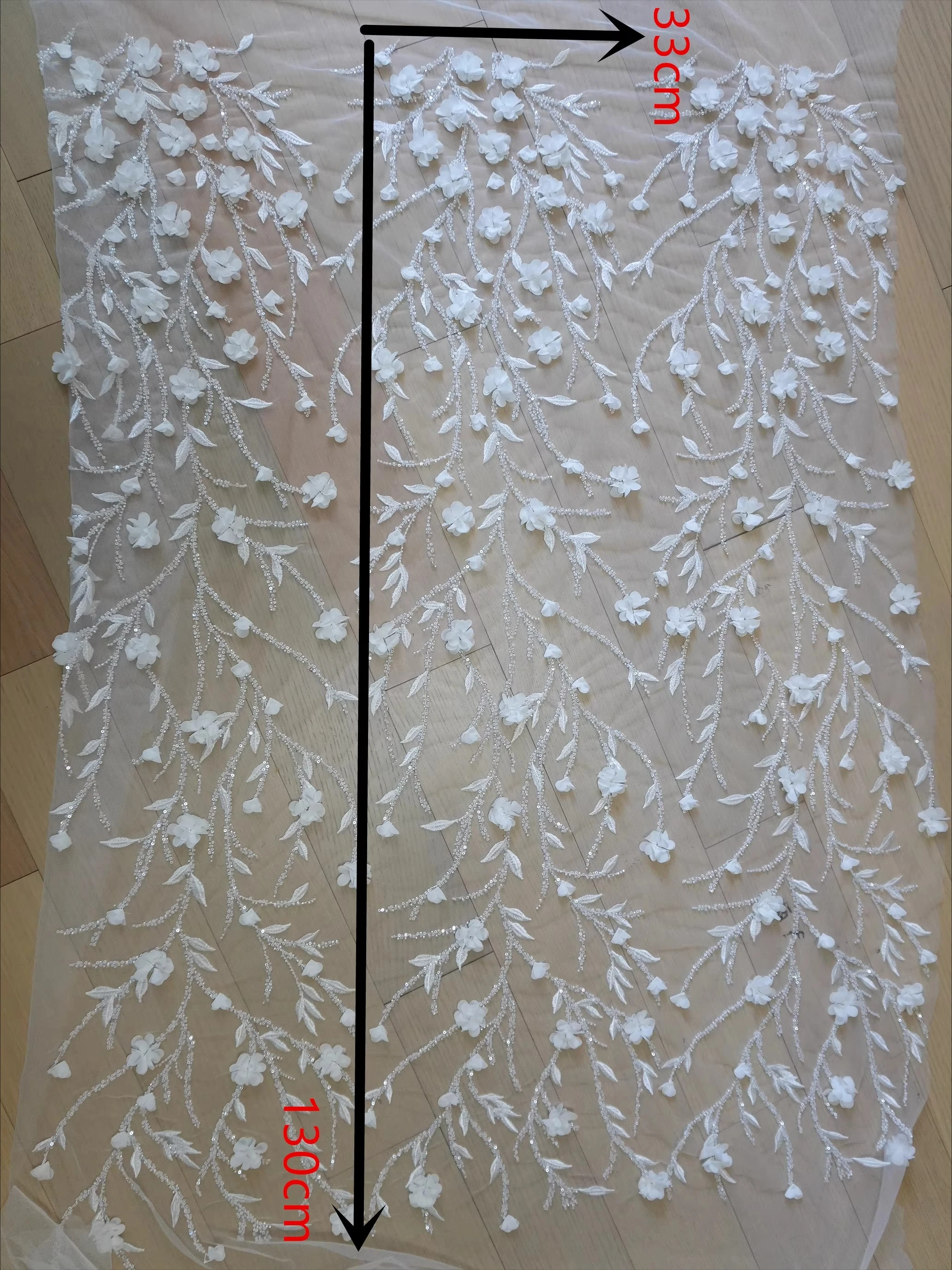 قماش زهور ثلاثي الأبعاد من Dingzhu، فستان زفاف على شكل فرع شجرة، فستان، سعر خاص للتخليص، إكسسوارات من القماش DIY #6