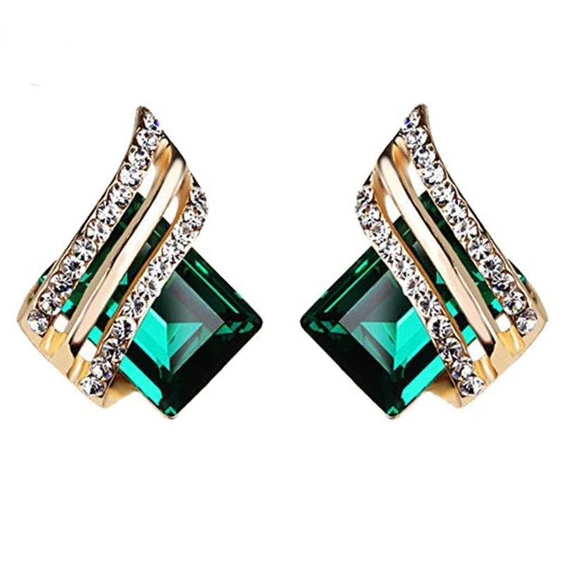 New Fashion Zircon Earrings Crystal Earrings Engagement Earrings for women Princess Jewelry Birthday Anniversary Gifts