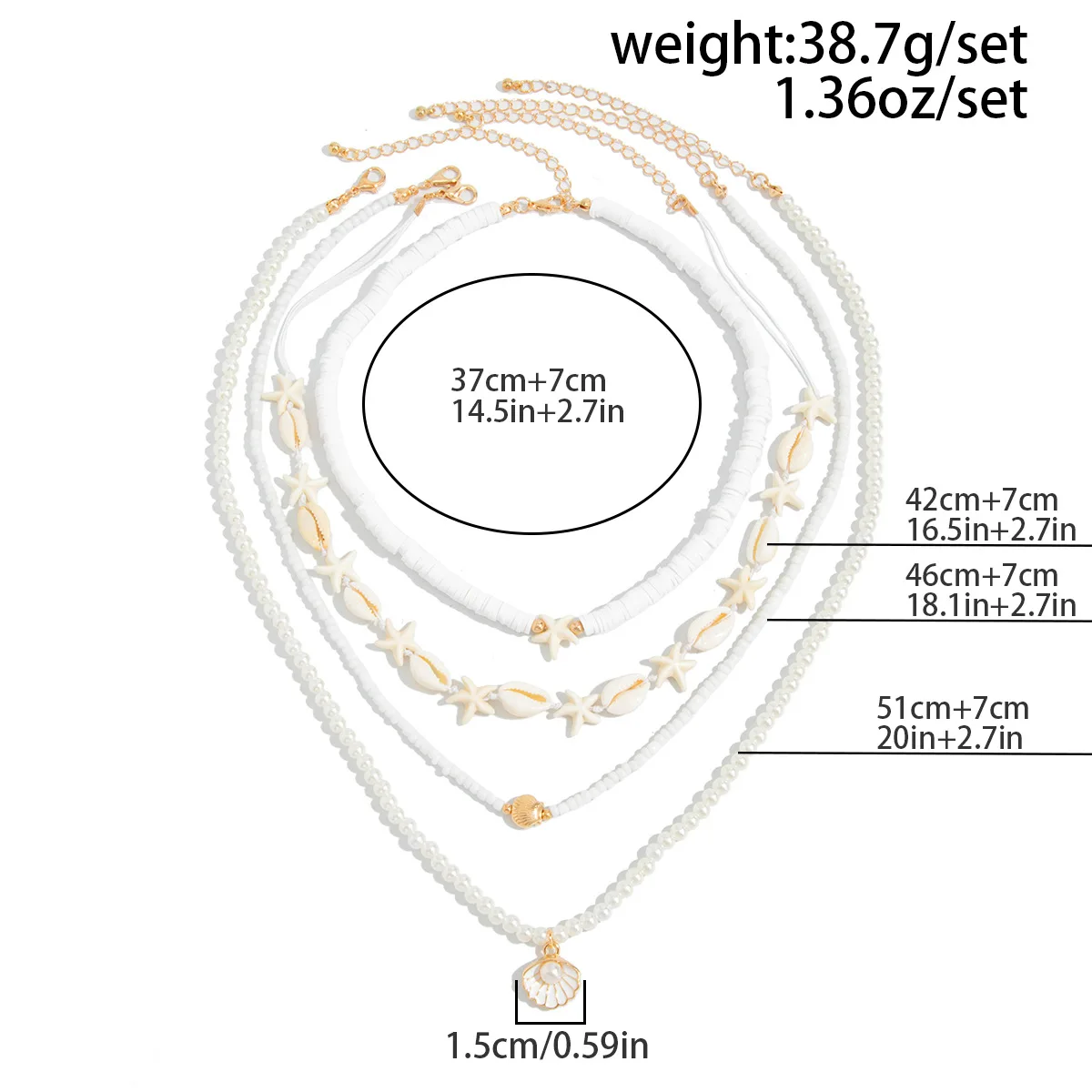 Title (128 chars max):​  Ocean - Style Mermaid Tail Conch Pearl Pendant Necklace – Multi - Layer Shell Beaded Choker for Women
