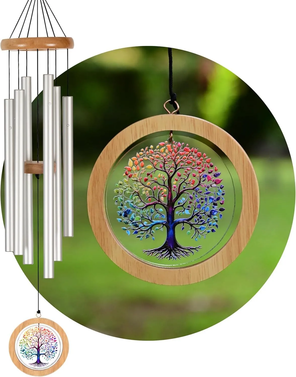 32 34 36inch Metal Tree of Life Wind Chimes Indoor Outdoor Decor Home Garden Patio Porch Wind Bells Gift for Friend Lover Spouse