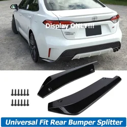 Rear Bumper Splitter Canard For Toyota Corolla LE XLE SE XSE 2020-2022 Side Spoiler Diffuser Body Kit Valence Car Accessories