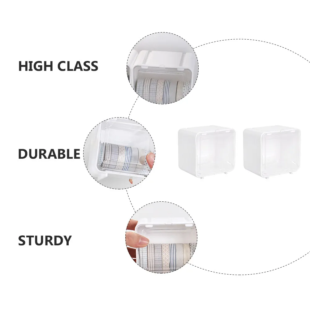 2Pcs Japanese Style Storage Box Mini Tape Organizer Desktop Sundries Storage Container Small Items Organizer for Home Office