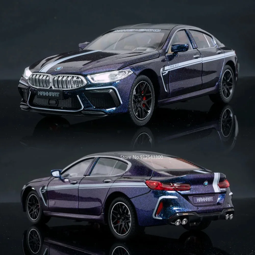 1:24 BMW M8 ミニチュアスポーツカーモデルのおもちゃ合金ダイキャストサウンドライトドアオープンプルバック衝撃吸収車両キッズギフト