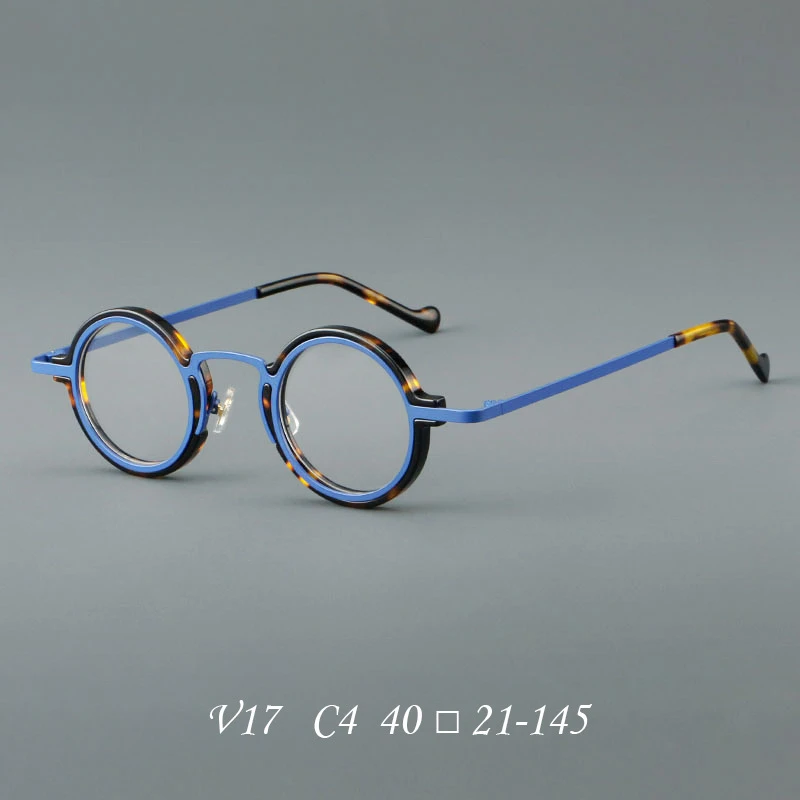 HONKAN Ultraleichter Acetat-Rahmen Metall-Brillengestell Retro Runde Lesebrille für Herren und Damen Hochwertiger Optischer Brillenrahmen – Detail 11