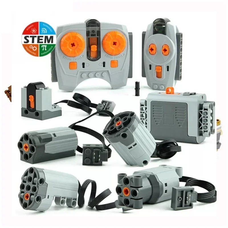 Technical Parts Set Building Blocks MOC Power Functions Servo Train Motor Battery Box Switch Light IR Remote Control Receiver