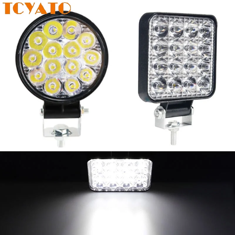 TCYATO 12V 24V LED 48W LED car work light, thin inspection light, motorcycle light, off-road vehicle spotlight