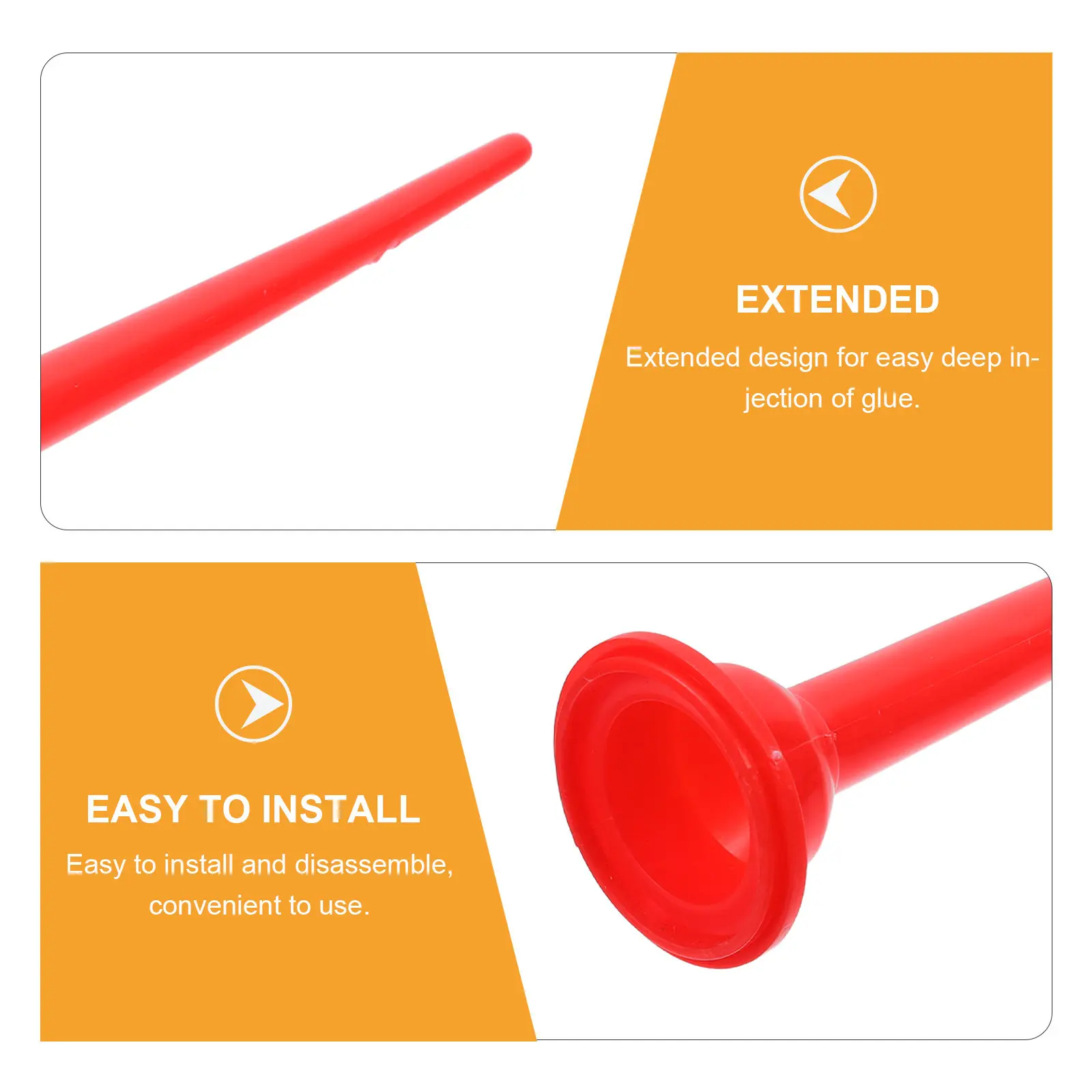 2Pcs Long Sausage Nozzle Applicator Extended Reach Caulk Gun Nozzle for Deep Corner Seamless Silicone Adhesive Application - view 3