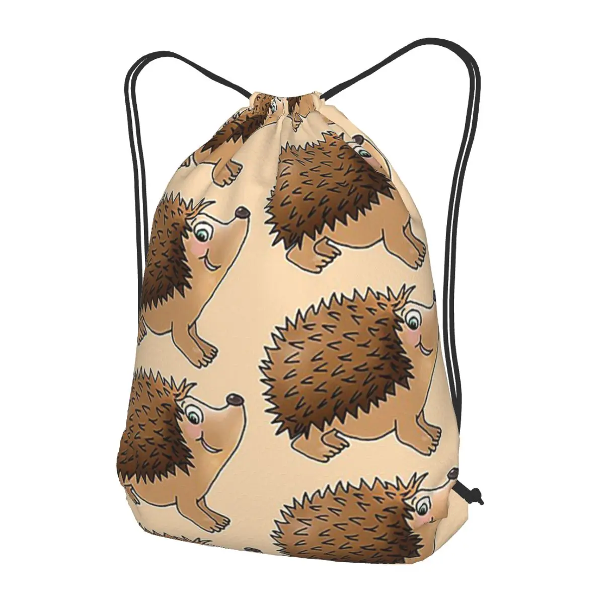 

Friendly Hedgehog Backpacks Multi-function Drawstring Bags Sports Bag Book Bags for Travel School