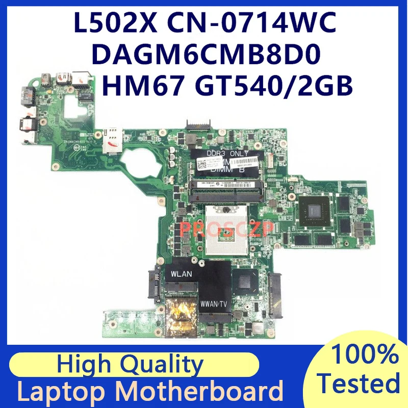 

CN-0714WC 0714WC 714WC Mainboard For DELL XPS L502X Laptop Motherboard N12P-GS-A1 GT540/2GB DAGM6CMB8D0 100% Fully Tested Good