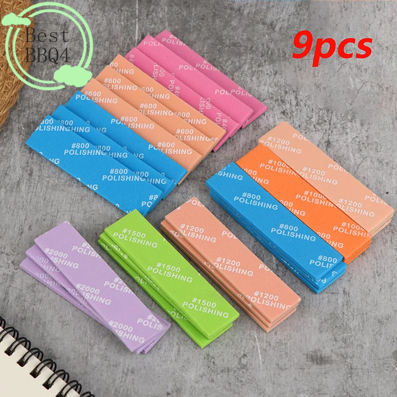 

(BBQ4)9Pcs MS-E400-2000 Semi-rigid Sanding Sticks For Model Making Tools Plastic Model Polishing Rod Hobby DIY Craft