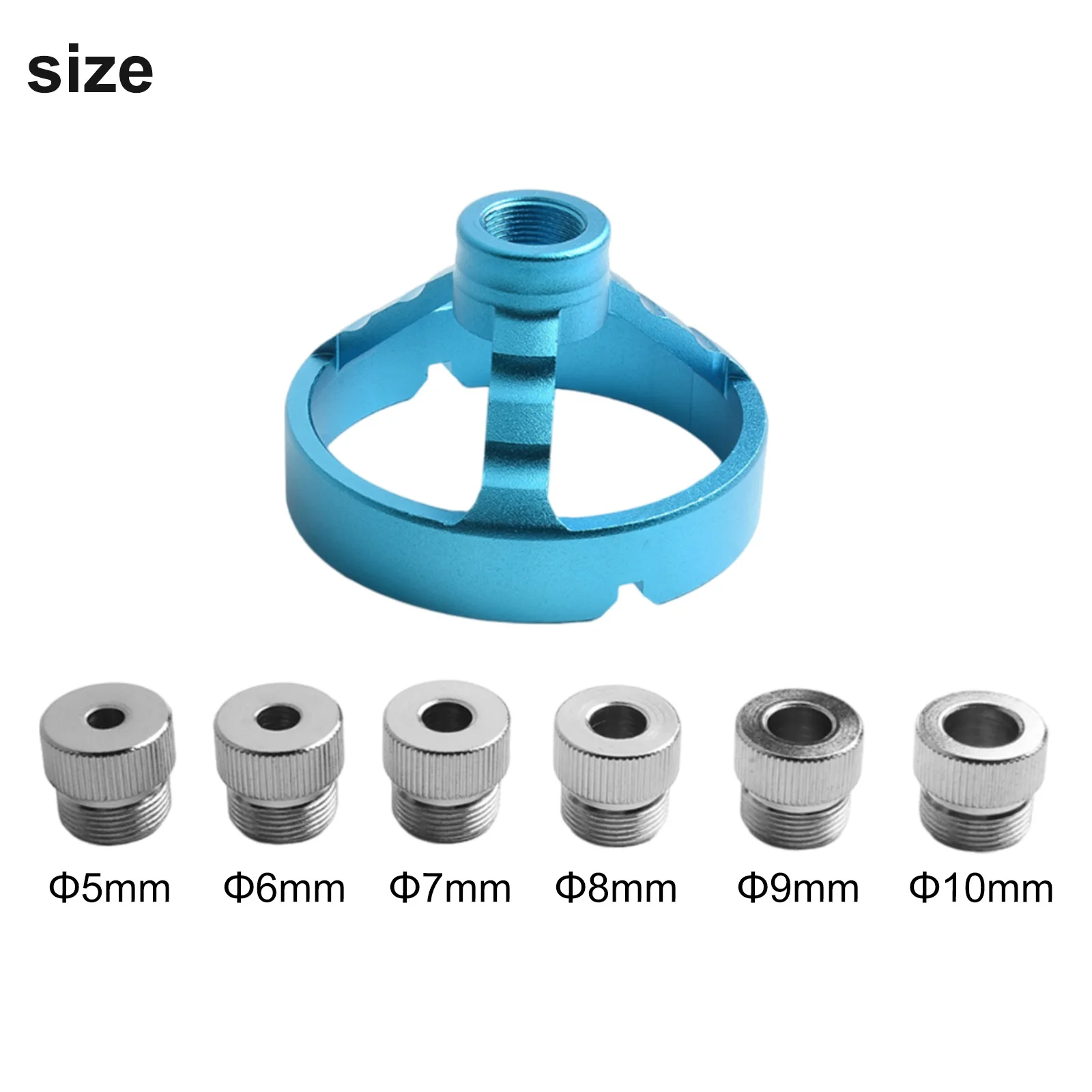 1Set Guida per trapano da 90 gradi Anello limite 5/6/7/8/9/10mm Punta da trapano Perforatrice Localizzatore Jig incernierato Baionetta Puncher verticale Strumenti