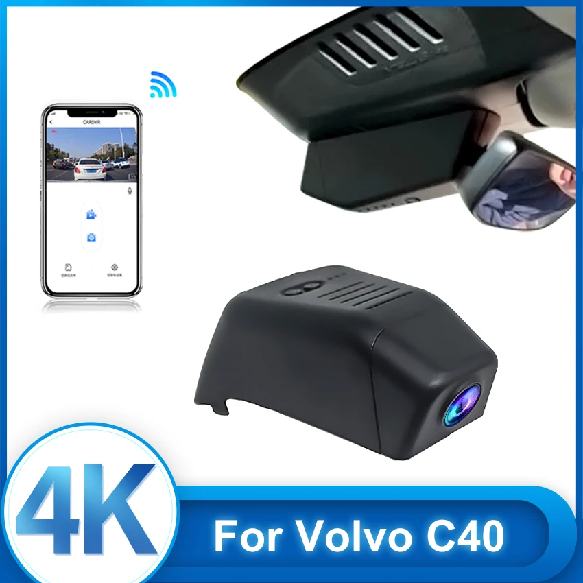 4K 2160P Wifi Dash Cam Rear Camera Dual Lens Car Dvr For Volvo C40 2022 2023 For Volvo XC40 Recharge P8 2020 2021 2022 2023