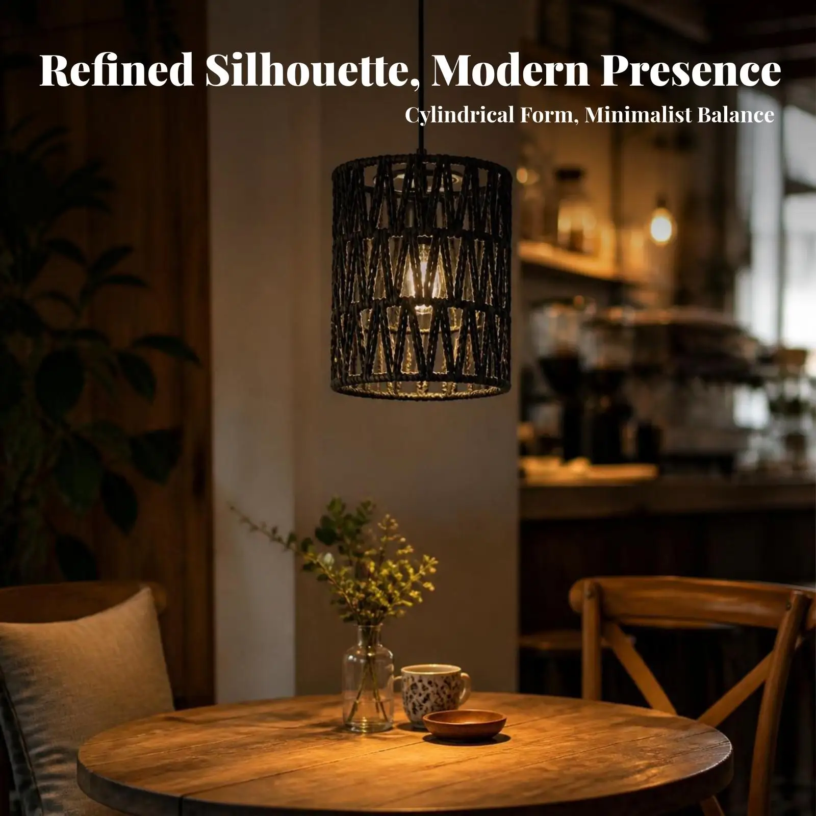 Lightweight Paper Rope Lampshade | Open-Lattice Structure, Woven Lampshade,