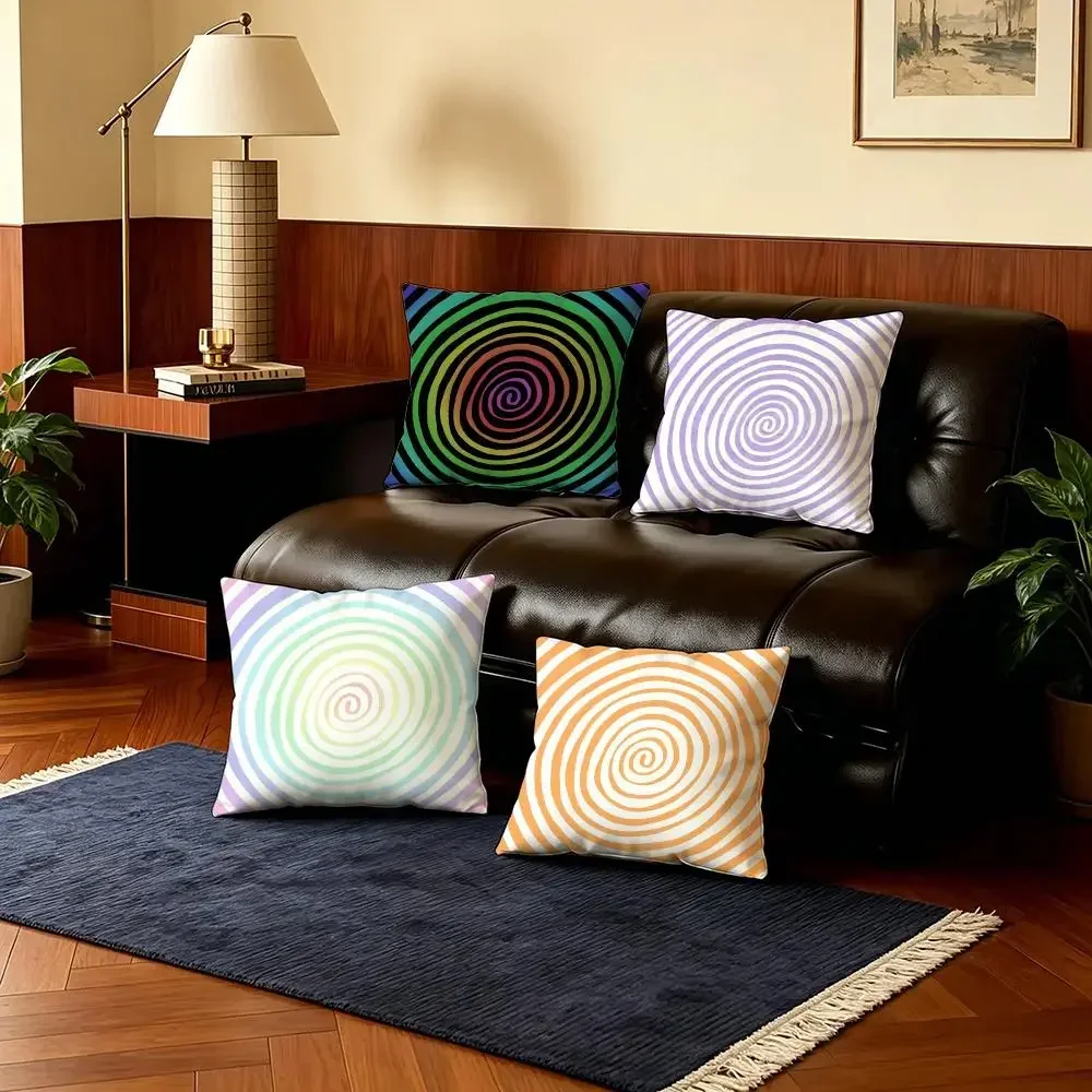 Psychedelic Stripe Cushion Cover Ultra Soft Short Plush Pillow Covers 40x40 45x45 Boho Sofa Bedroom