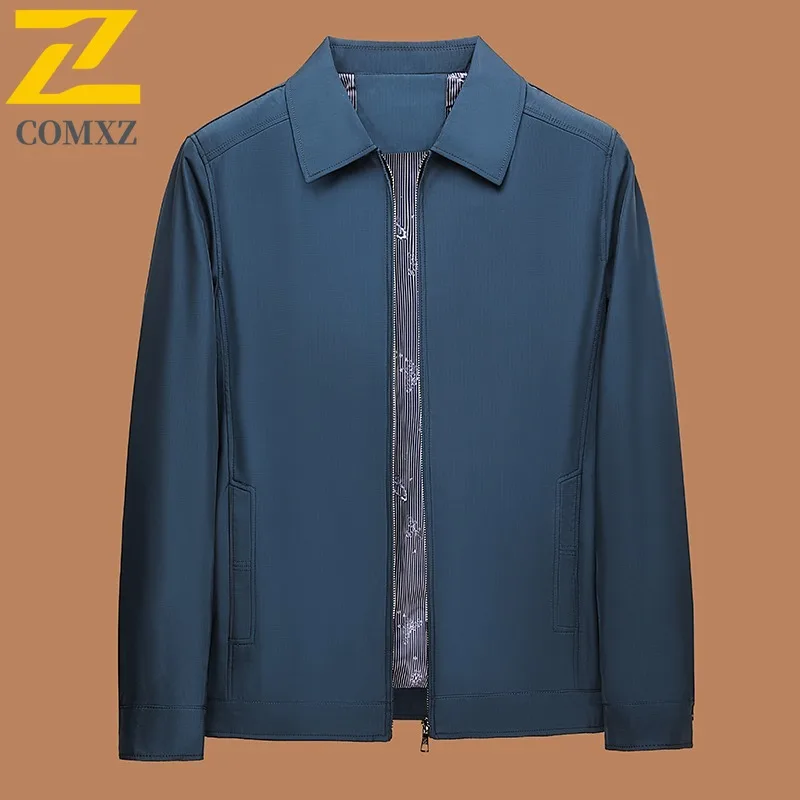 

COMXZ Мужская осенняя новая куртка премиум-класса для работы на открытом воздухе, ветрозащитное мотоциклетное пальто, деловая повседневная стильная легкая одежда