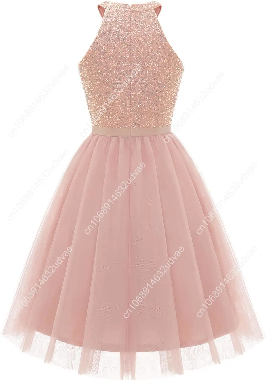 Dressystar Women's Short Halter Cocktail Party Dress Lace Tulle Prom Gown