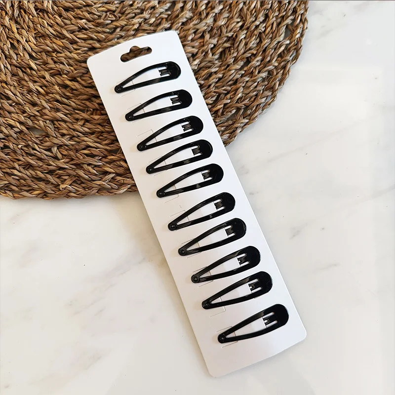 

Women Black Waterdrop Shape Basic Alloy Hair Clips BB hairpins Barrettes Wholesale Fashion Hair Accessories