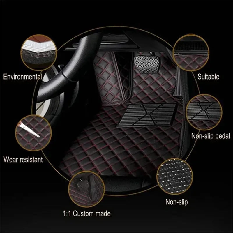 Full Set Car Floor Mats for Honda City 2015 2016 2017 2018 Luxury Leather Floor Mats for Cars Mats Carpets Accessories