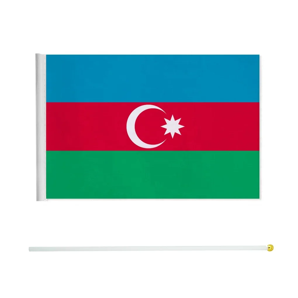 14*21 سنتيمتر أذربيجان علم اليد ، العلم الوطني أذربيجاني دول العالم ديكور صغير باليد يلوحون العلم #3