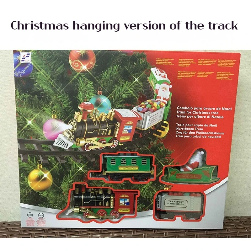 

Battery Operate Railway Train With Sound&light Railway Car Toys Christmas Train Tree Decoration Track Electric Children's Gifts