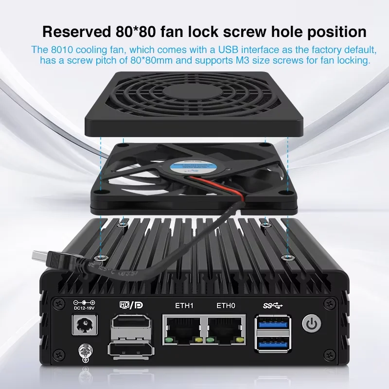 토포튼 P5 P6 팬리스 NAS 미니 PC 인텔 3-N355 N350 N150 2x2.5G LAN 최대 7*M.2 NVMe 또는 6*SATA 키트 DDR5 HDMI+DP 방화벽 컴퓨터 썸네일 4
