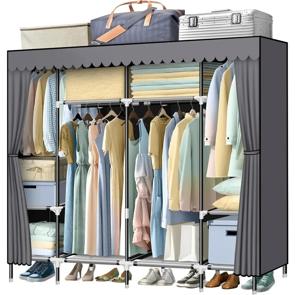 

Portable closet wardrobe, wardrobe for hanging clothes with dustproof non woven fabric Spacious and durable wardrobe storage