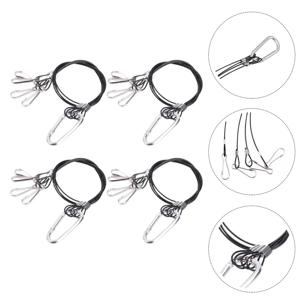 

4Pcs Stainless Steel Hanger Kits Rope Hanger for Plant Grow Light Aquarium Tank Lamp Hanging Basket Holder Compatible with Most