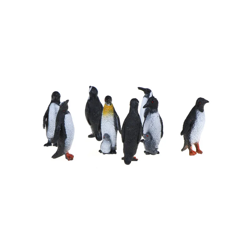 8pcs/set Plastic Ocean Animal Figure Model Toy Small Penguin Fantasy Figurines