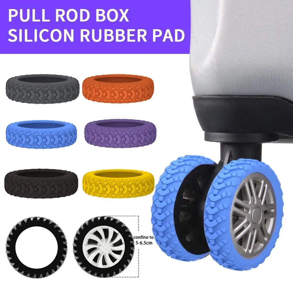 8Pcs/Set Travel Luggage Caster Shoes Silicone Suitcase Wheel Protection with Silent Sound Reduce Noise Trolley Box Casters Cover