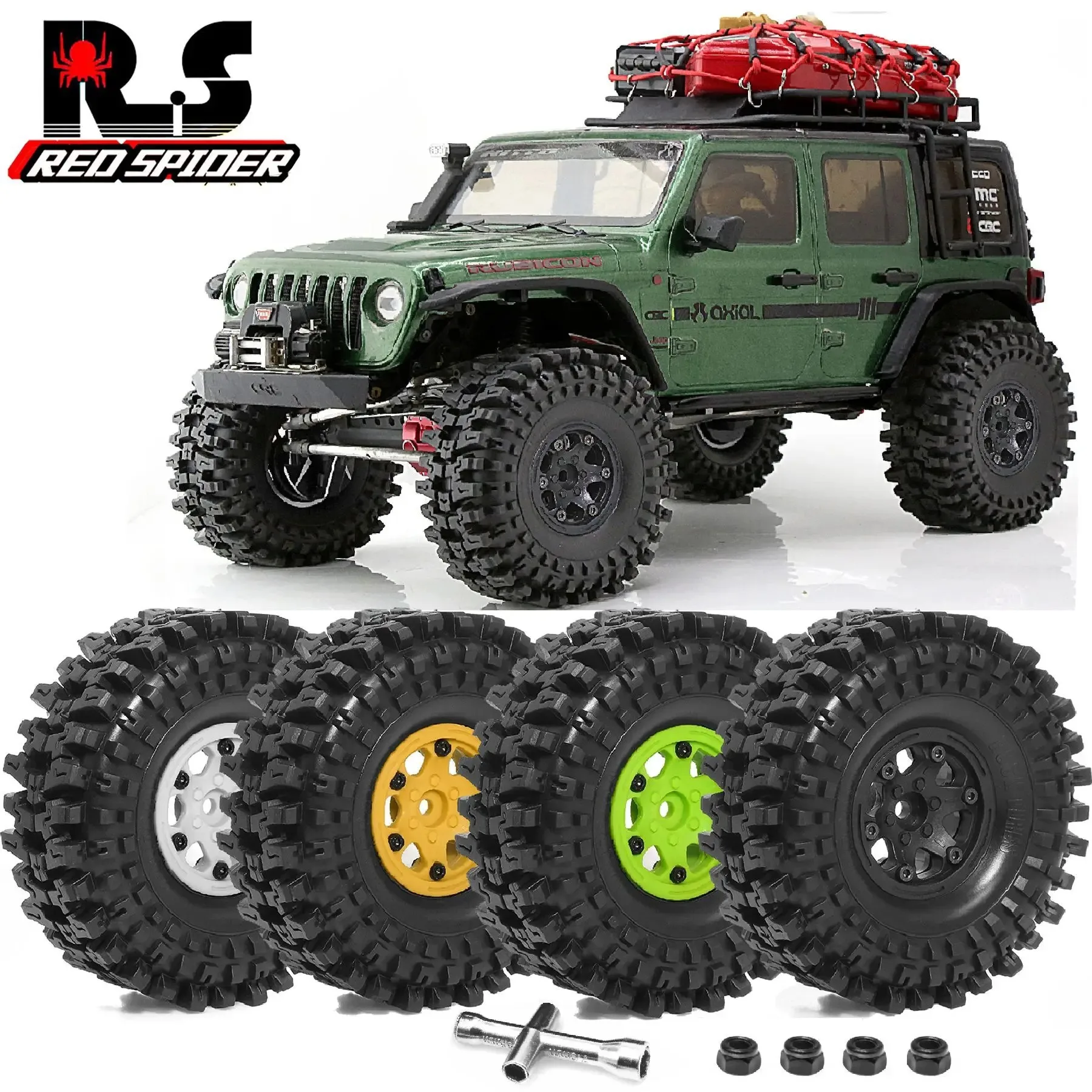 

4 шины и колеса для радиоуправляемых машинок с дистанционным управлением, 1,9 дюйма, для TRX4 Easy Control RGT Ruitai SCX10 Wrangler R160