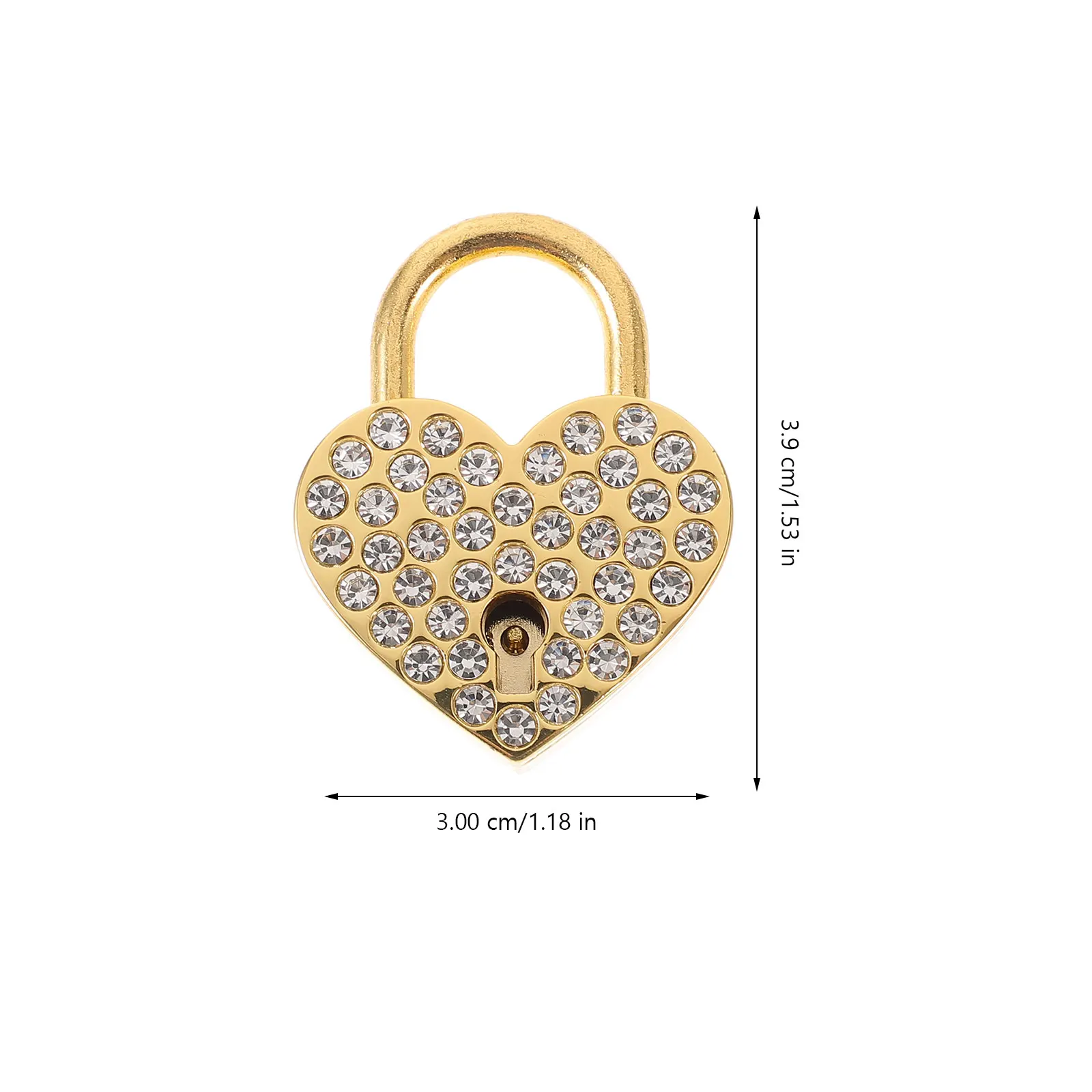 

2pcs Heart Shaped Padlock Keys Rhinestones Alloy Love Locks for Luggage Diary H bags Small Decorative Wishing Safety Cabinet