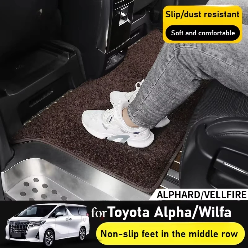 

For Toyota Alphard/Vellfire 30 Series 2 Row Custom Floor Mat - Middle Row Velvet Carpet Upgrade Kit, Non Slip Car Accessories