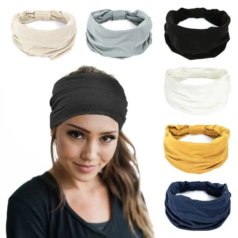 Head Band Women Hair Accessories Solid Wide Headband Bowknot Turbans Wash Face Make-up Hair Band Sports Running Yoga Headbands