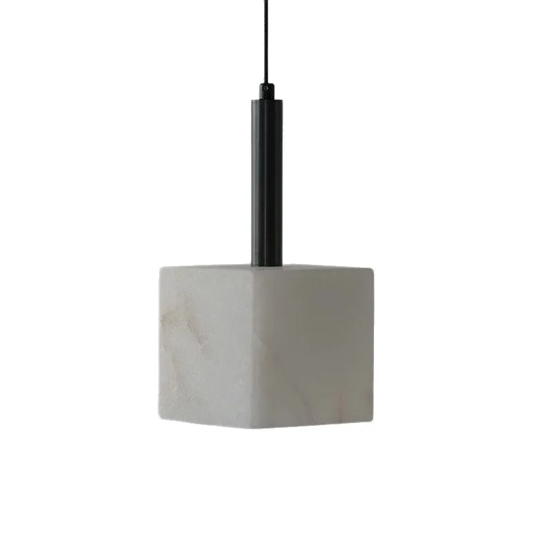 Light luxury bedroom bedside chandelier Nordic Italian minimalist marble wine bottle long tube single head long line restaurant