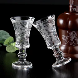6pcsx34/45ML Lead Free European Design Chinese Old Fashioned Shot Glasses for Liquor Vodka Spirit Drinkware