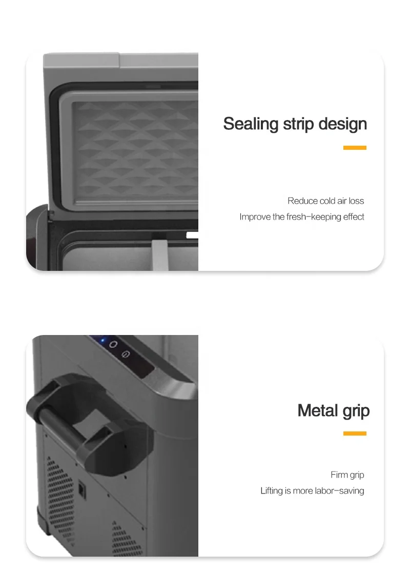 DC12V/24 فولت 40/50L السيارات الثلاجات سيارة المحمولة الثلاجة 55 واط الطاقة تيار مستمر + محول نوع R134a الثلاجة الفريزر الثلاجة