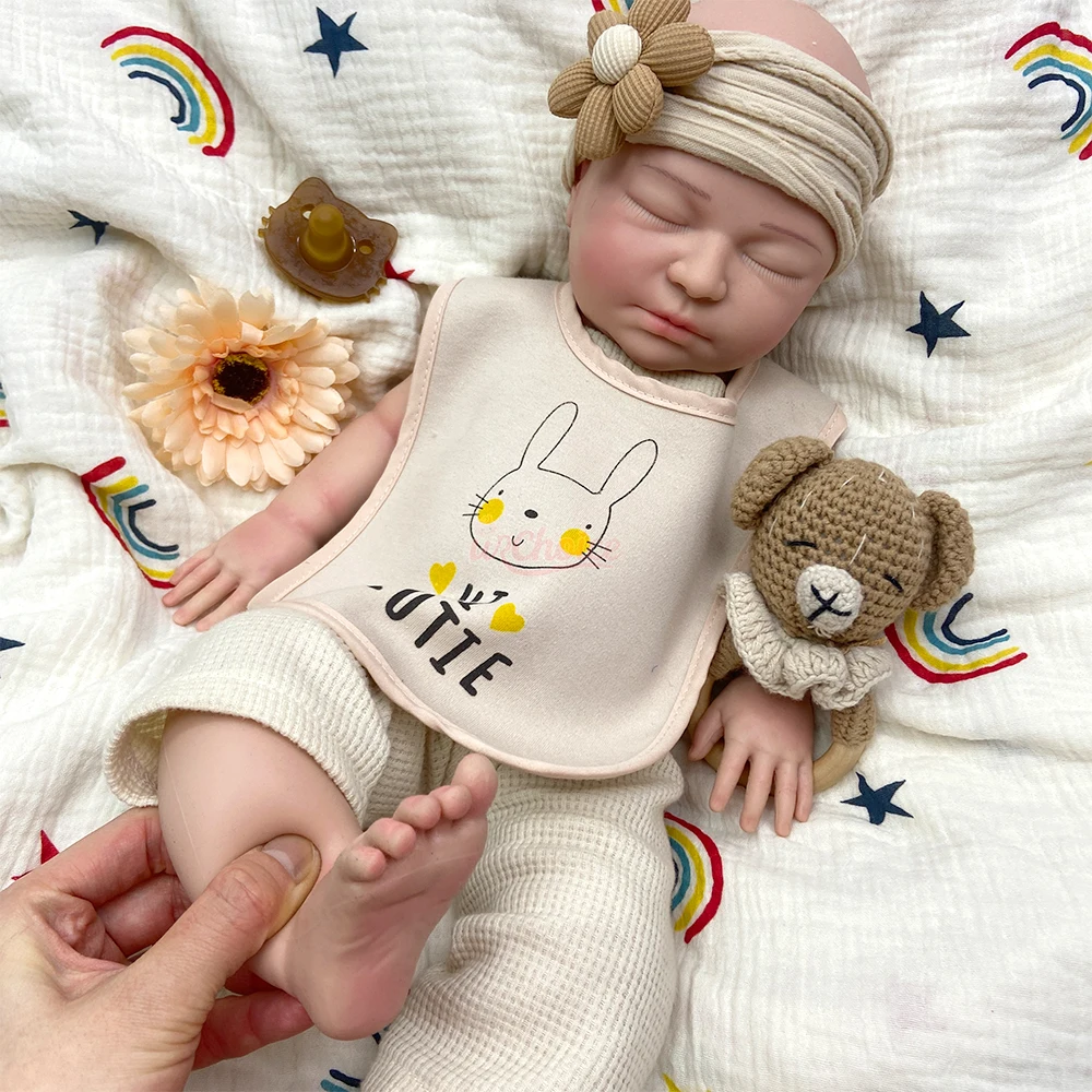 Pesado gordo 22 pulgadas boca abierta niña cuerpo completo de silicona renacido bebé anatómicamente correcto realista coleccionando muñeca de juego de rol