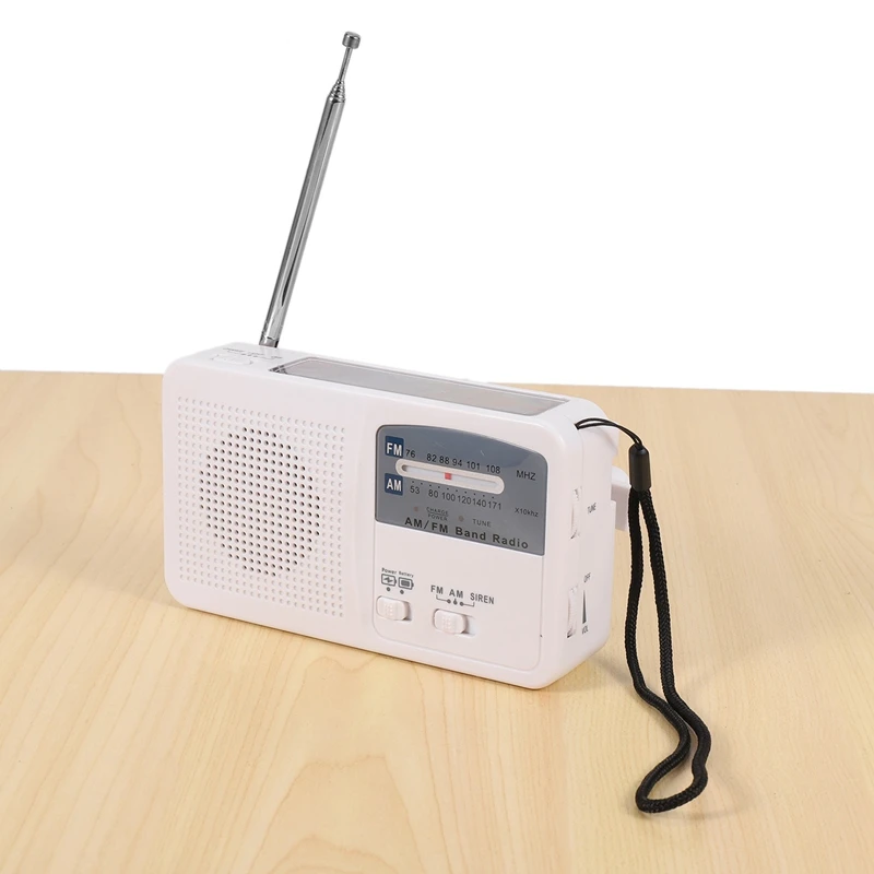 2X Radio de emergencia con manivela Solar y manual, autoalimentada, batería USB, Radio FM/AM, linterna LED, cargador de teléfono