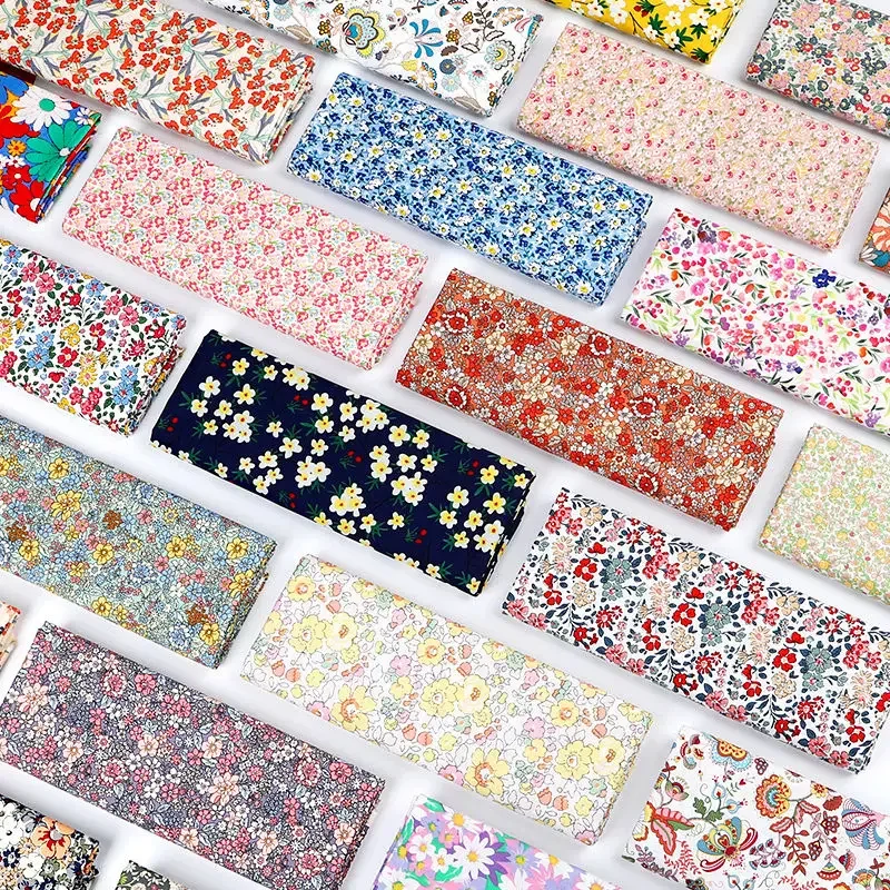 

100*150cm Cotton Poplin Floral Printed Fabric Children's Clothing Dress Sewing Fabric Handmade Patchwork DIY Material