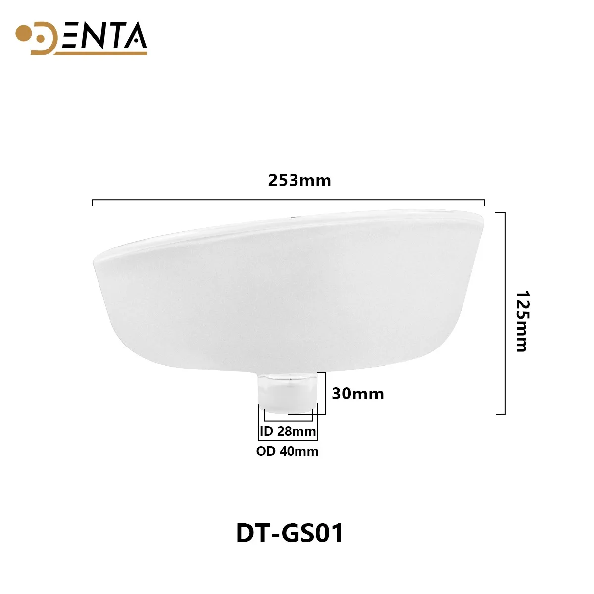 Bacia de cracômetro de vidro fosco chanfrado universal para peça de equipamento de cadeira de unidade dentária