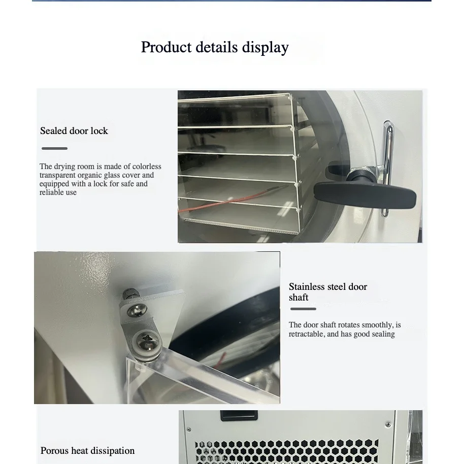 Stainless Steel Freez Dried Food Machine Lyophilization Process Equipment Home Shelf Freez Dryer Freez Drying Chamber for Veg