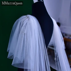 MMQ MG06 Bridal Wings Shawl Elegant Long Detachable Wedding Cape Wedding Tulle Sleeves Woman's Shoulder Cover DIY Customized